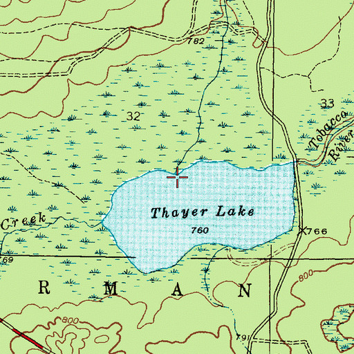 Topographic Map of Finns Creek, MI