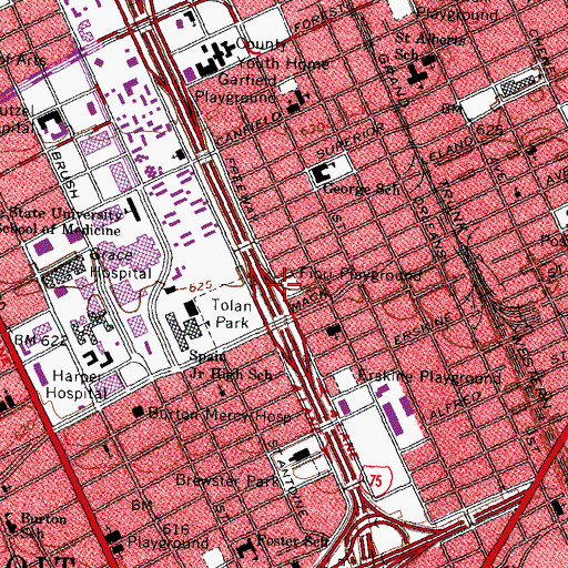 Topographic Map of Fiori Playground, MI