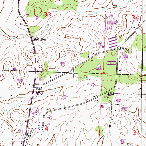 Topographic Map of Hickory Grove Church (historical), AR