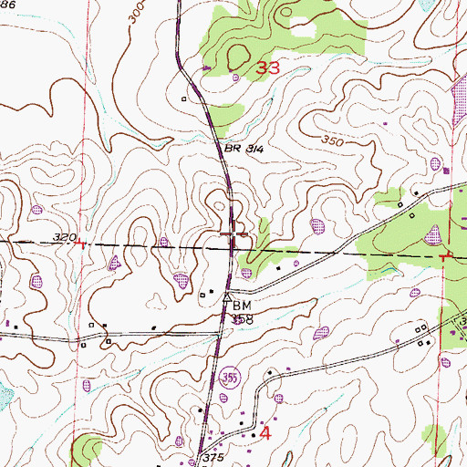 Topographic Map of Hickory Grove School (historical), AR