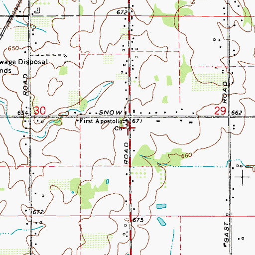 Topographic Map of First Apostolic Church, MI