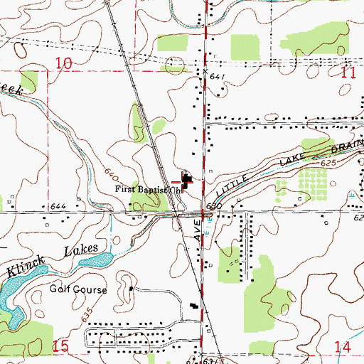 Topographic Map of First Baptist Church, MI