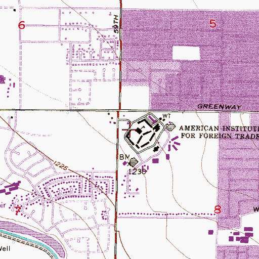 Topographic Map of Thunderbird School of Global Management, AZ
