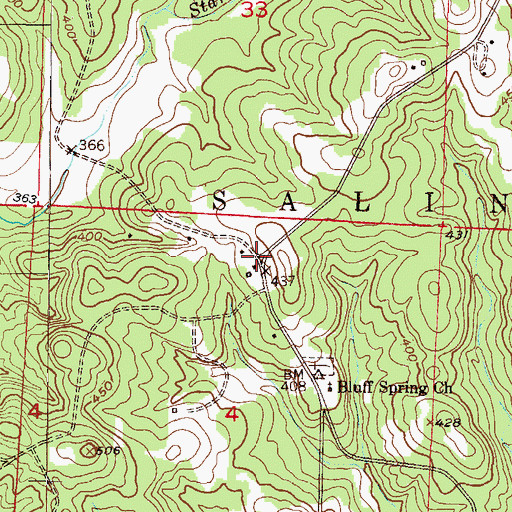Topographic Map of Holcombe Store (historical), AR