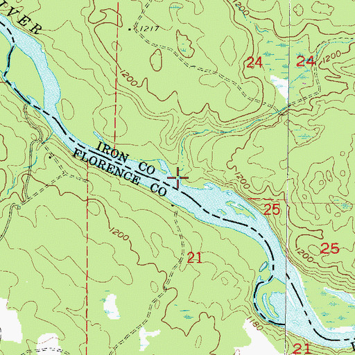Topographic Map of First Creek, MI