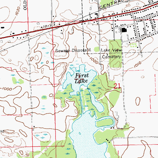 Topographic Map of First Lake, MI
