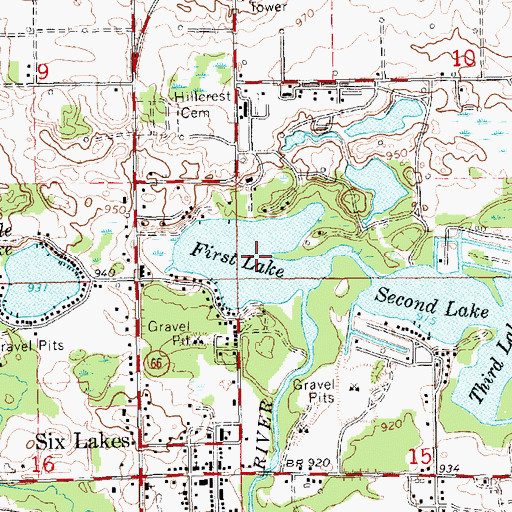 Topographic Map of First Lake, MI