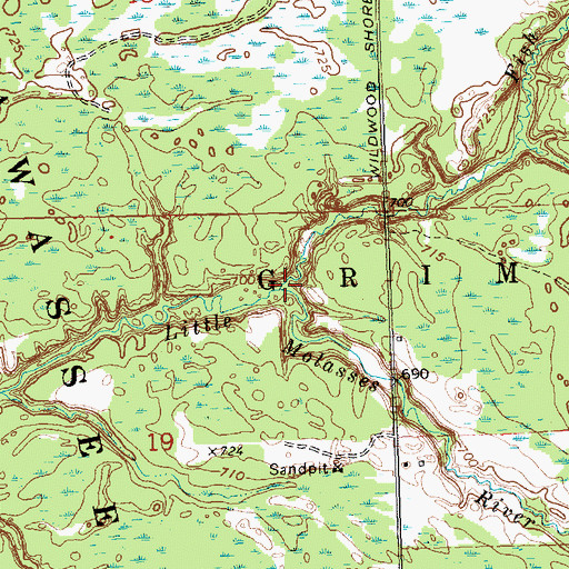 Topographic Map of Fish Creek, MI