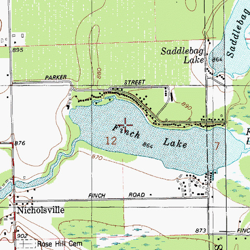 Topographic Map of Fish Lake, MI