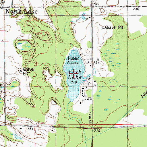 Topographic Map of Fish Lake, MI