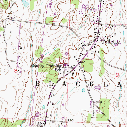 Topographic Map of Howard County High School (historical), AR