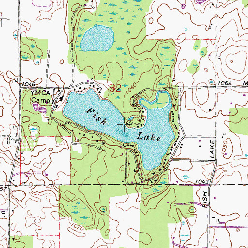 Topographic Map of Fish Lake, MI