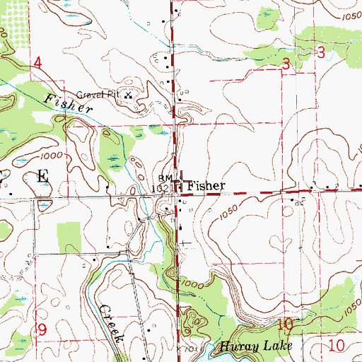 Topographic Map of Fisher, MI