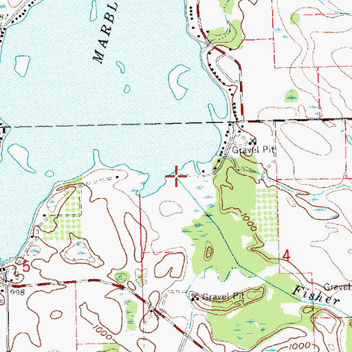 Topographic Map of Fisher Creek, MI