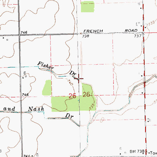 Topographic Map of Fisher Drain, MI