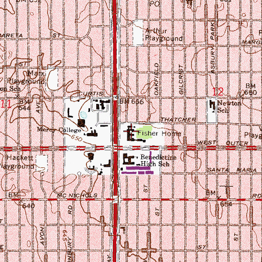 Topographic Map of Fisher Home, MI