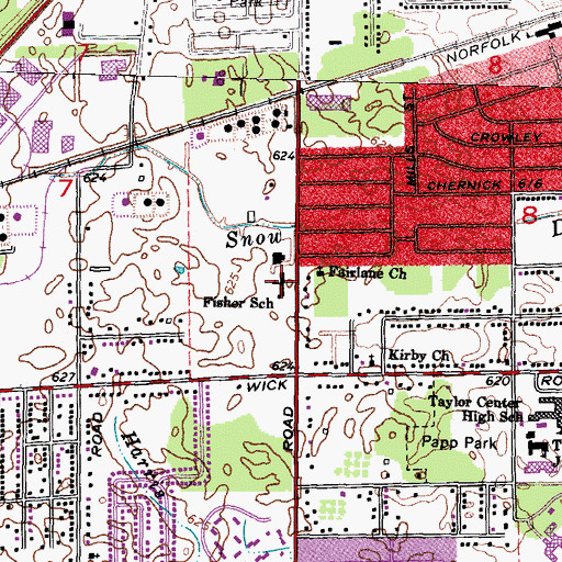 Topographic Map of Fisher School, MI
