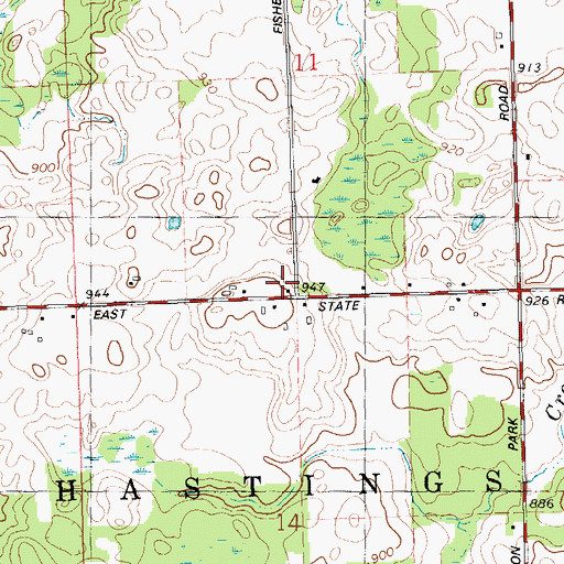 Topographic Map of Fisher School, MI