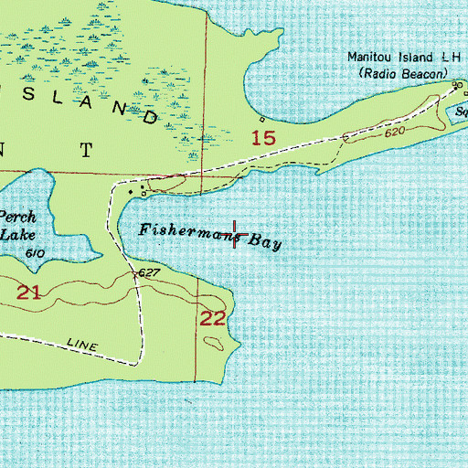 Topographic Map of Fishermans Bay, MI