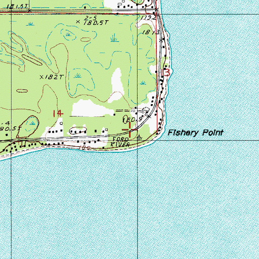 Topographic Map of Fishery Point, MI