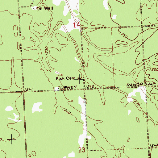Topographic Map of Fisk Cemetery, MI