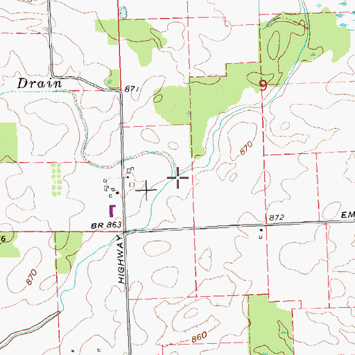 Topographic Map of Fisk Drain, MI