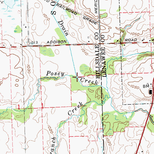 Topographic Map of Fisk Drain, MI