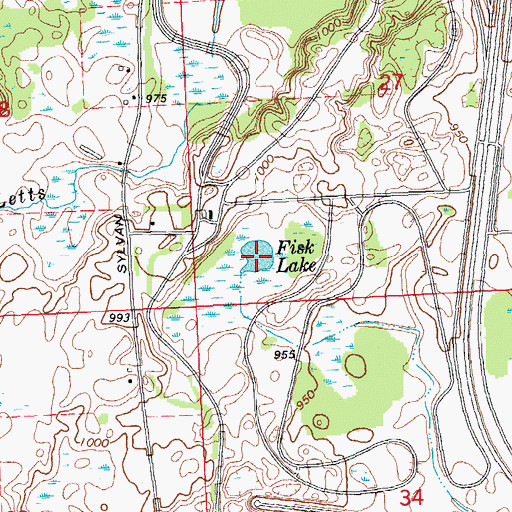 Topographic Map of Fisk Lake, MI