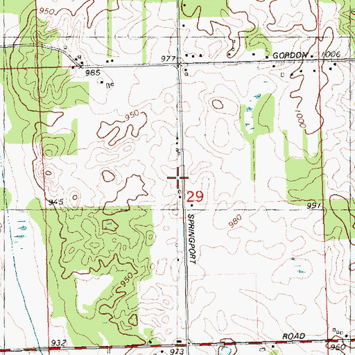 Topographic Map of Fisk School, MI