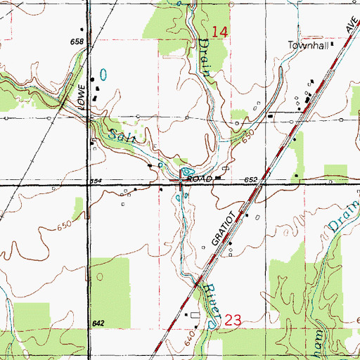 Topographic Map of Fistler Drain, MI