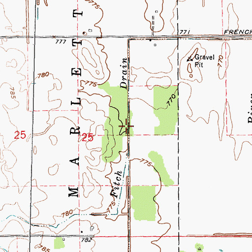 Topographic Map of Fitch Drain, MI