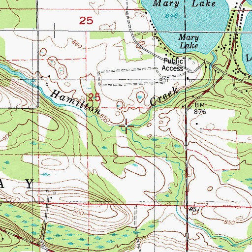 Topographic Map of Fitzgerald Creek, MI