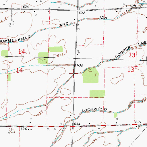 Topographic Map of Fitzgerald Drain, MI