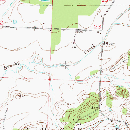 Topographic Map of Little Brushy Creek, AR
