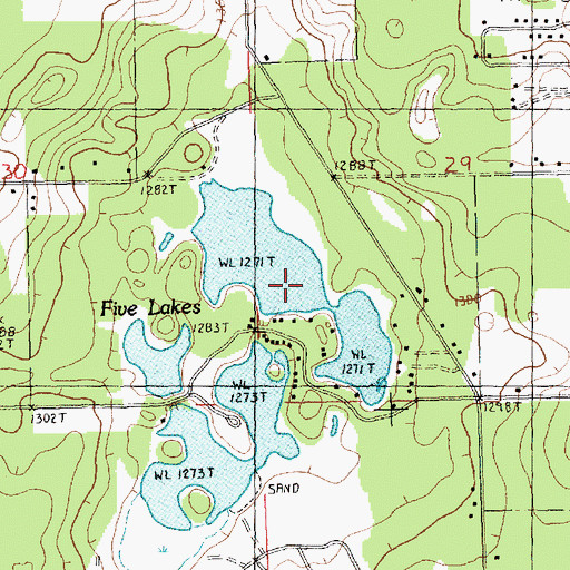 Topographic Map of Five Lakes, MI