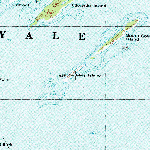 Topographic Map of Flag Island, MI