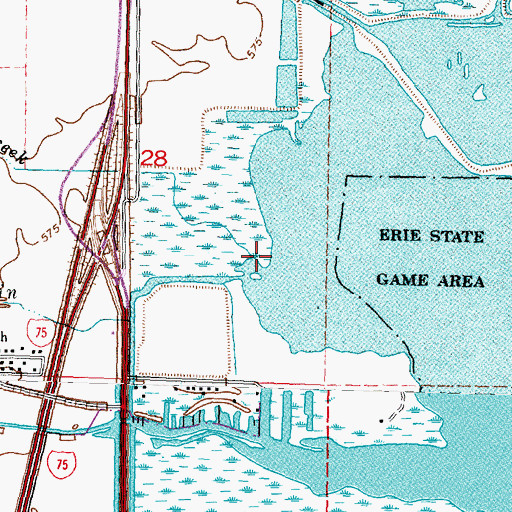Topographic Map of Flat Creek, MI