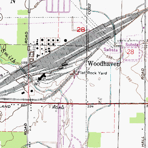 Topographic Map of Flat Rock Yard, MI