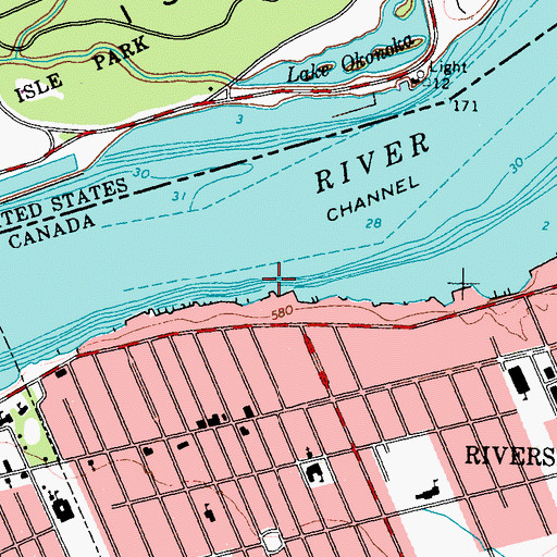 Topographic Map of Fleming Channel, MI