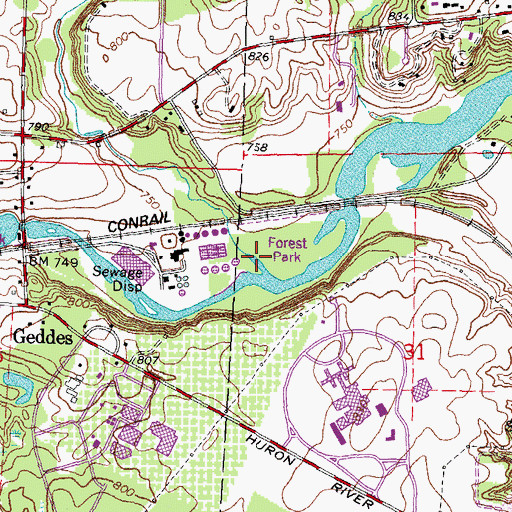 Topographic Map of Fleming Creek, MI