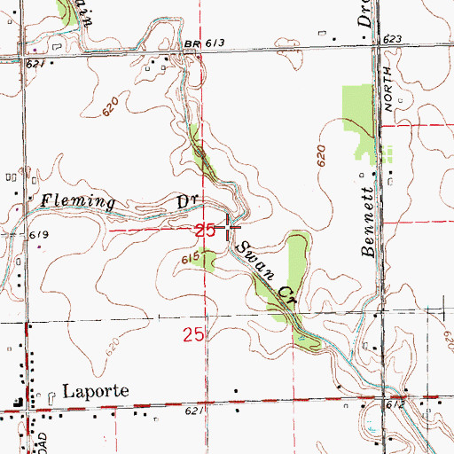 Topographic Map of Fleming Drain, MI