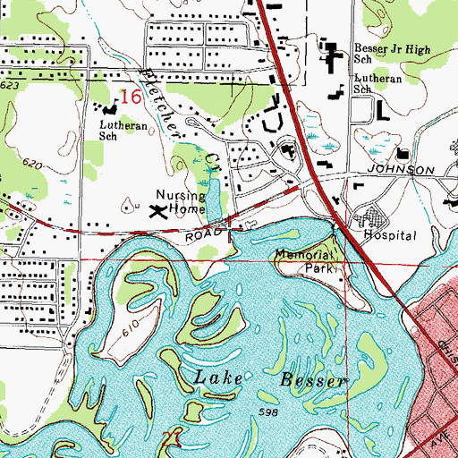 Topographic Map of Fletcher Creek, MI