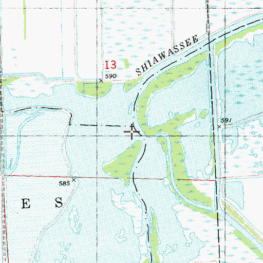 Topographic Map of Flint River, MI