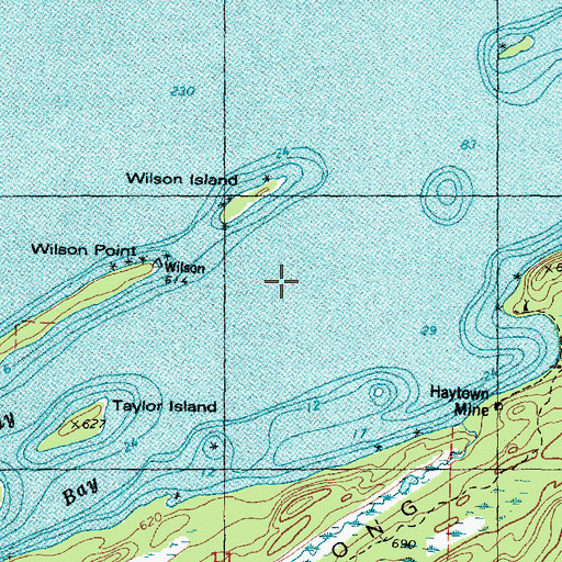 Topographic Map of Florence Bay, MI