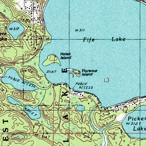 Topographic Map of Florence Island, MI
