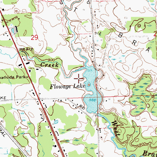 Topographic Map of Flowage Lake, MI