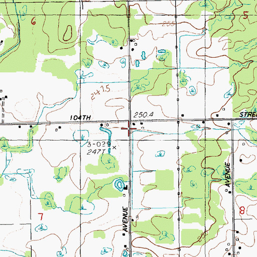 Topographic Map of Flowing Well School, MI