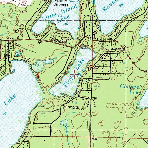 Topographic Map of Floyd Lake, MI
