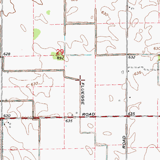 Topographic Map of Fluegge Drain, MI