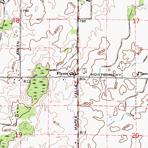 Topographic Map of Flynn Church, MI